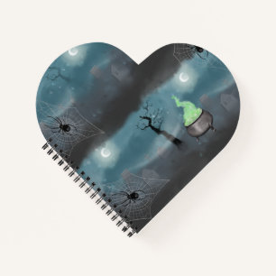 Spooky Halloween Grave Yard and Spider Webs Wrapp Notebook