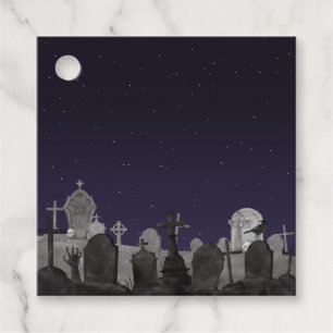 Spooky Halloween Graveyard Background  Favour Tags