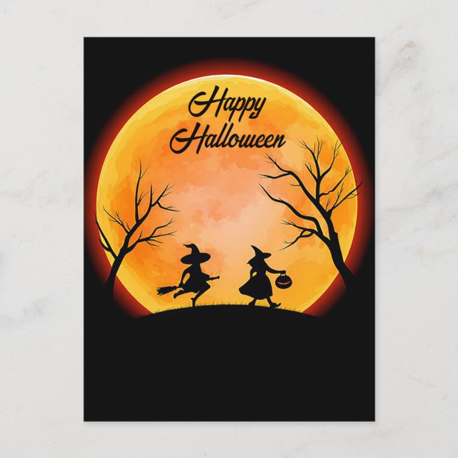 Spooky Halloween Greeting Postcard (Front)