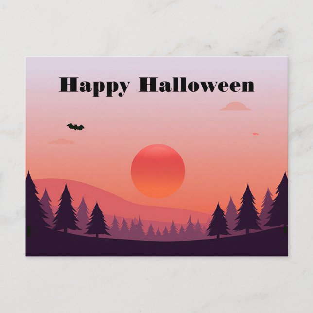 Spooky Halloween Greeting Postcard (Front)