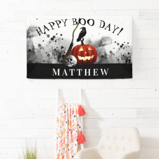 Spooky Halloween Happy Boo Day Birthday Banner
