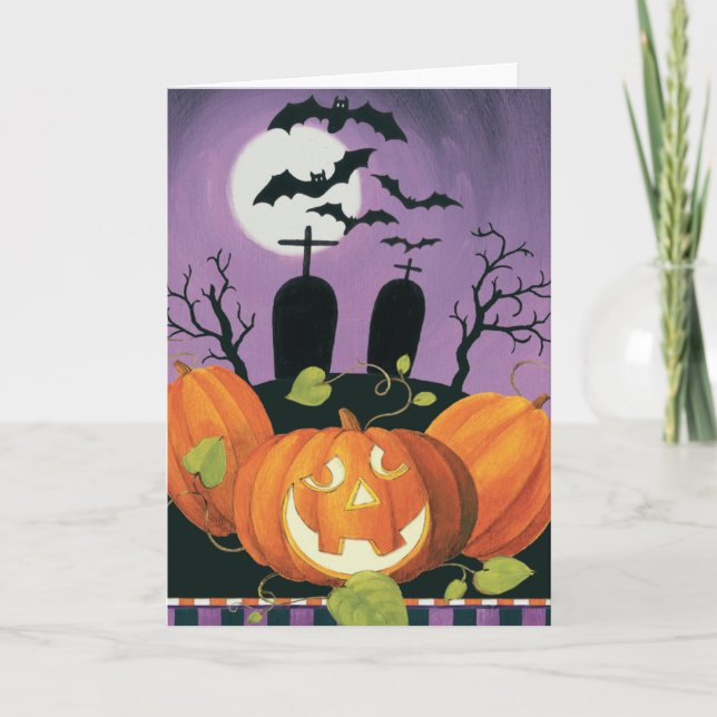 Spooky Halloween Haunted House Card (Front)