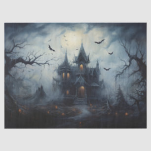 Spooky Halloween Haunted House for Decoupage Tissue Paper