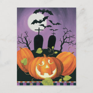 Spooky Halloween Haunted House Postcard