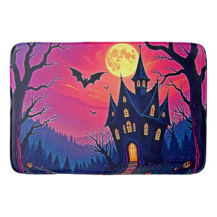 Spooky Halloween Haunted Mansion Art Bath Mat