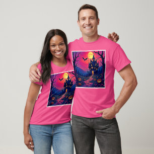Spooky Halloween Haunted Mansion Art T-Shirt