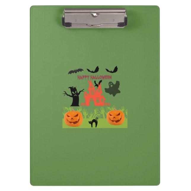 Spooky Halloween Haunted Silhouette Dark Forest Clipboard (Front)