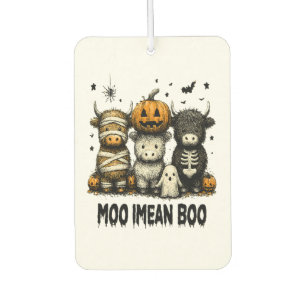 Spooky Halloween Highland Cow Car Air Freshener