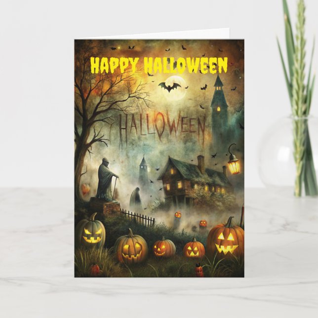 Spooky Halloween Holiday Card (Front)