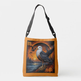Spooky Halloween horror seagull in Disguise Crossbody Bag