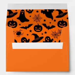 Spooky Halloween Icon Pattern Lined Envelope