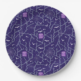 Spooky Halloween in Purple Paper Plate