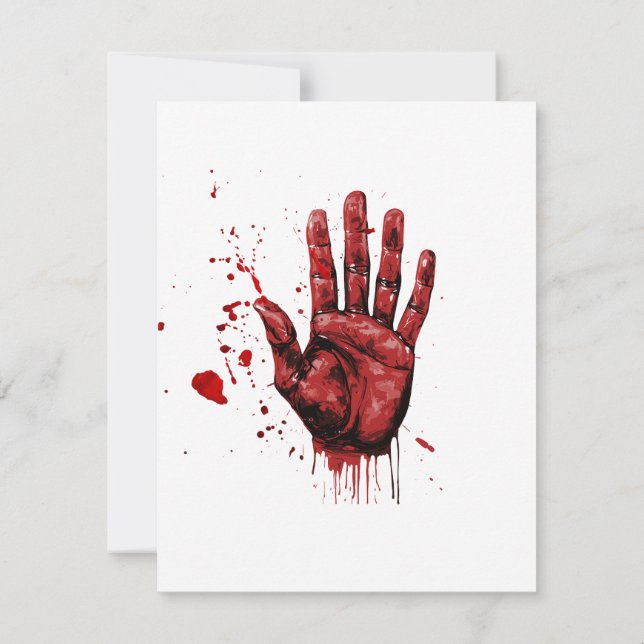 SPOOKY HALLOWEEN INVITATION CARD BLOODY RSVP (Back)