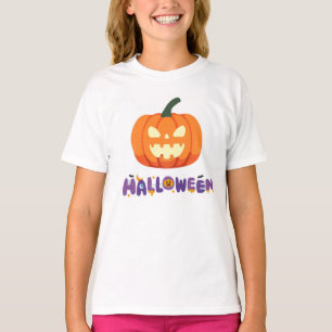 Spooky Halloween Jack-o'-Lantern with Festive T-Shirt