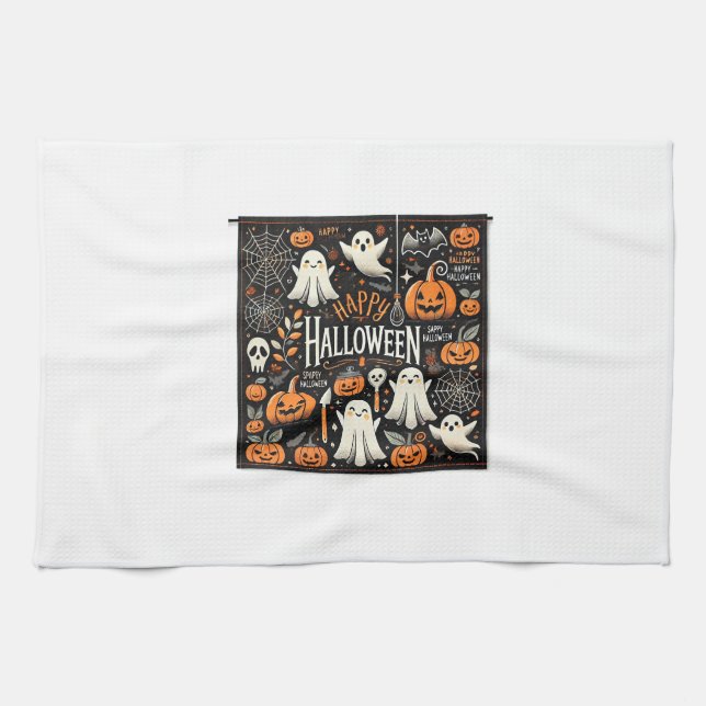 Spooky Halloween Kitchen Towel (Horizontal)
