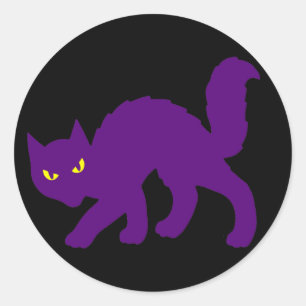 Spooky Halloween Kitty Cat Scary Evil Classic Round Sticker