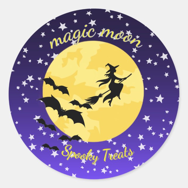Spooky Halloween Magic Moon Sticker (Front)