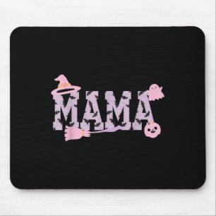 Spooky Halloween Mama Varsity Mom Pastel Pink Pump Mouse Pad