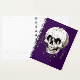 Spooky Halloween Melting Cranium With Bat Imagery Planner