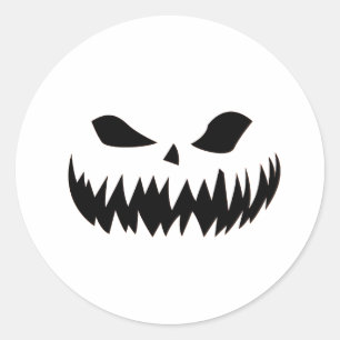 Spooky Halloween Monster Face Classic Round Sticker