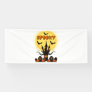Spooky Halloween Moon 2.5x6 Vinyl Banner