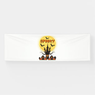 Spooky Halloween Moon 2.5x8 Vinyl Banner