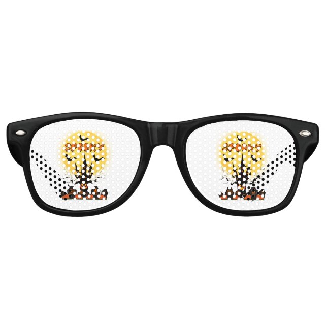 Spooky Halloween Moon Party Retro Sunglasses (Front)