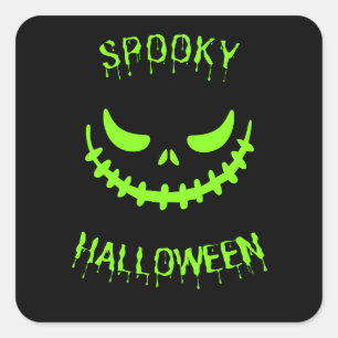Spooky Halloween Neon Green Face Sticker