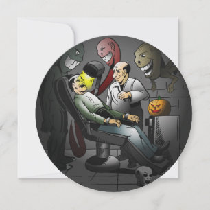 Spooky Halloween night at the dentist Card