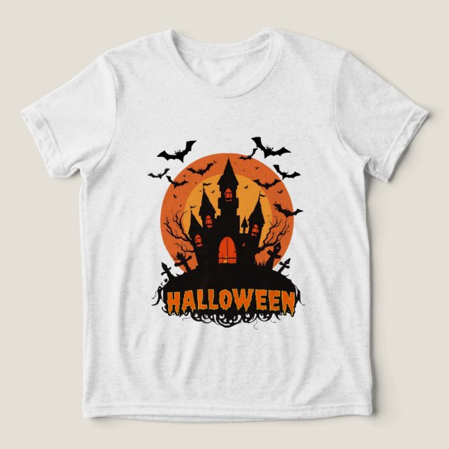 Spooky Halloween Night Design Tri-Blend Shirt (Design Front)