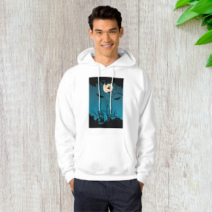 Spooky Halloween Night Full Moon and Flying Bats Hoodie