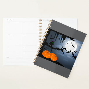 Spooky Halloween Night Scene  Planner