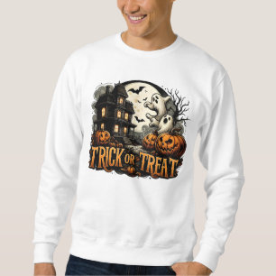 Spooky Halloween night with ghosts and pumpkins Sweatshirt
