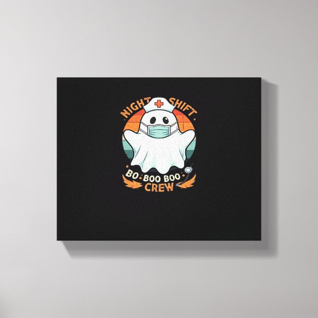 Spooky Halloween Nurse Funny Ghost Costume Boo Boo Canvas Print (Front)