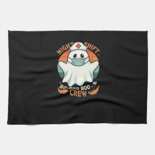 Spooky Halloween Nurse Funny Ghost Costume Boo Boo Tea Towel