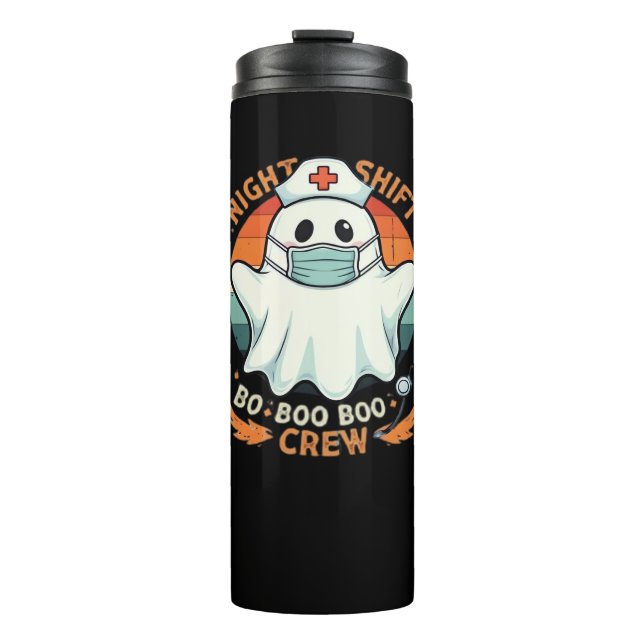 Spooky Halloween Nurse Funny Ghost Costume Boo Boo Thermal Tumbler (Front)