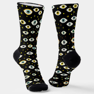 Spooky Halloween Occult Magic Creepy Eyes Socks