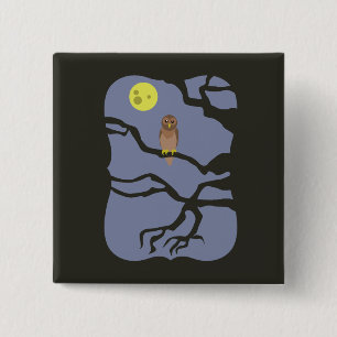 Spooky Halloween Owl 15 Cm Square Badge