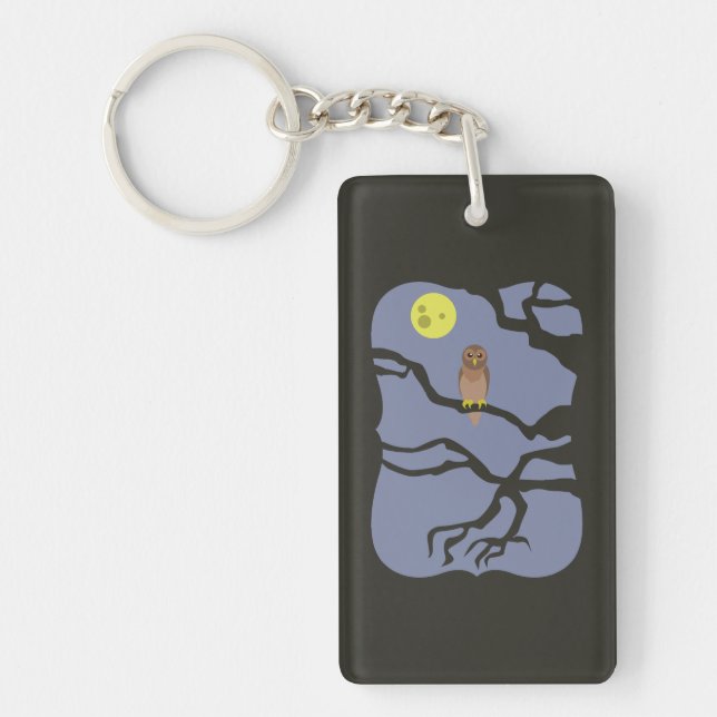 Spooky Halloween Owl Key Ring (Front)