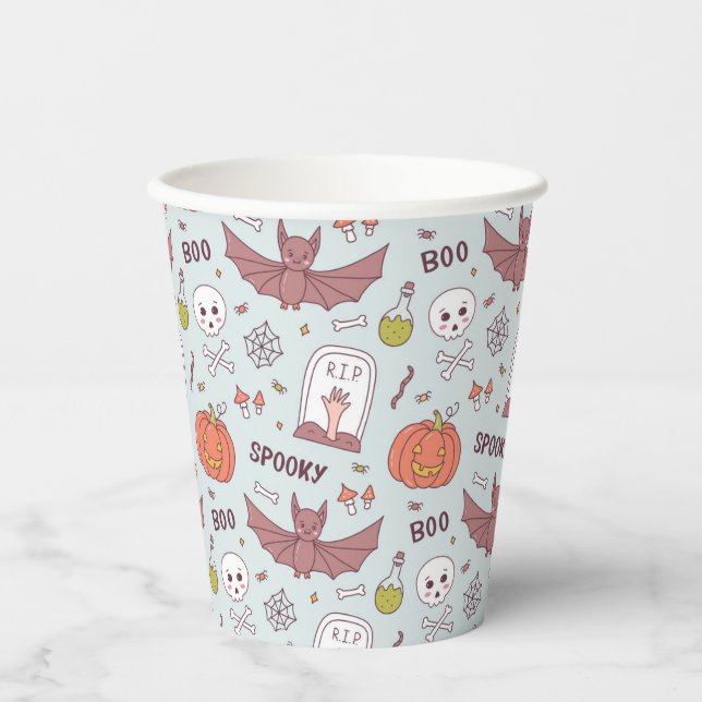 Spooky Halloween Paper Cups (Front)