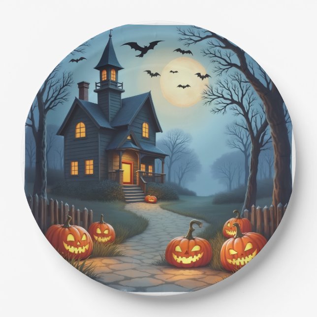Spooky Halloween Paper Plates (Front)