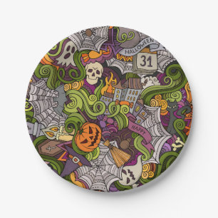 Spooky Halloween Paper Plates 7"