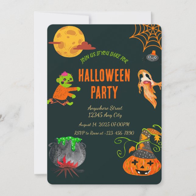 Spooky Halloween Party Invitation (Front)