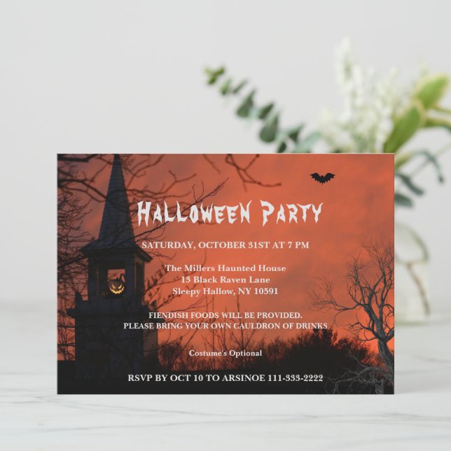 Spooky Halloween Party Invitation (Standing Front)