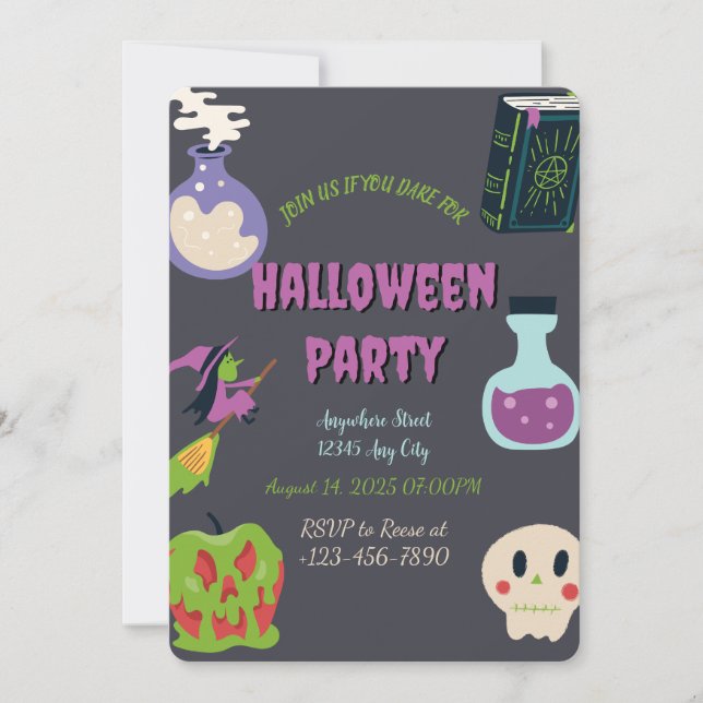 Spooky Halloween Party Invitation (Front)