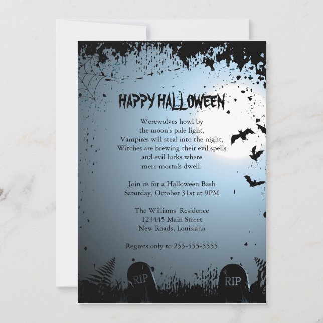 Spooky Halloween Party Invitation (Front)