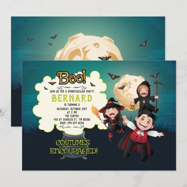 Spooky Halloween Party Invitation (Front/Back)