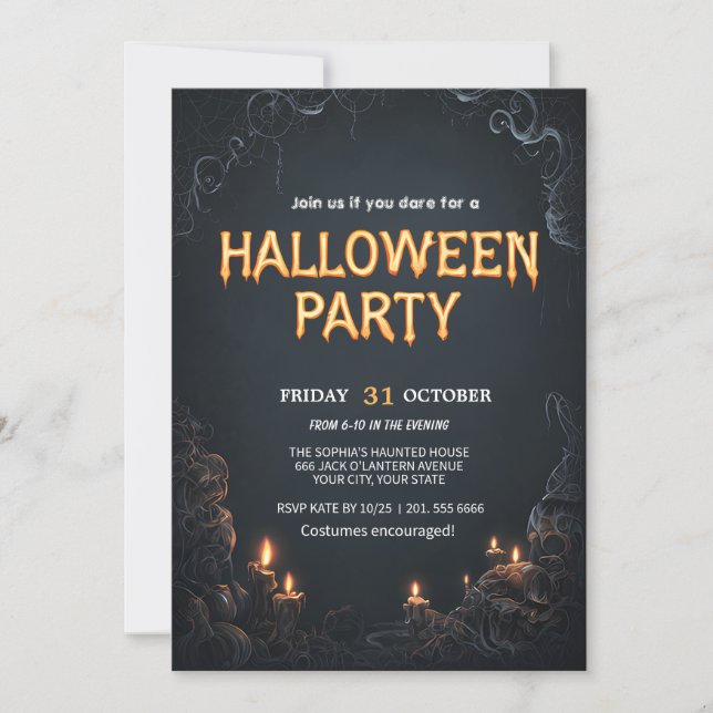 Spooky Halloween Party Invitation (Front)