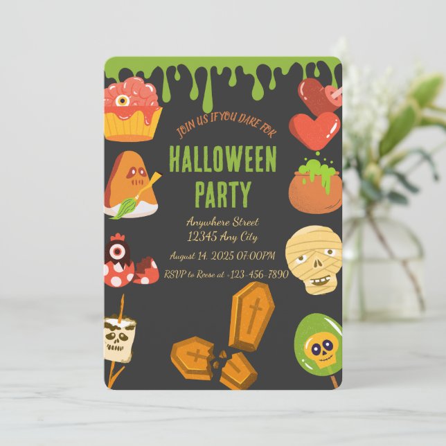 Spooky Halloween Party Invitation (Standing Front)