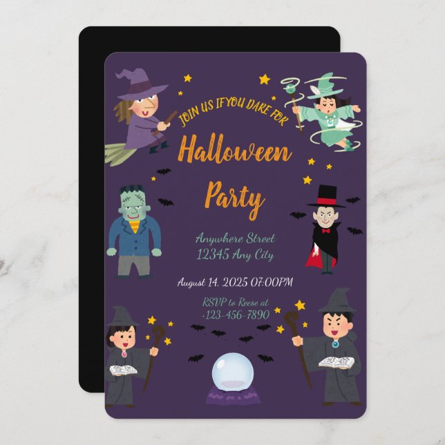 Spooky Halloween Party Invitation (Front/Back)